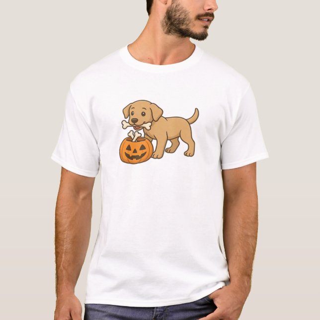 Halloween Pup with Bones and Pumpkin Pal Classic T T-Shirt (Front)