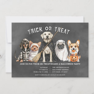 Halloween Puppies Trick or Treat Party Invitation