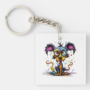 Halloween Puppy #4 Digital Art Key Ring