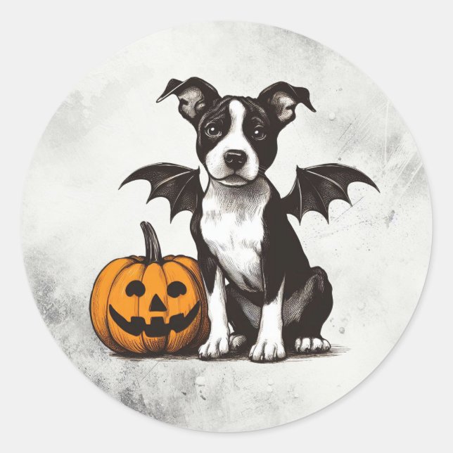 Halloween Puppy Classic Round Sticker (Front)
