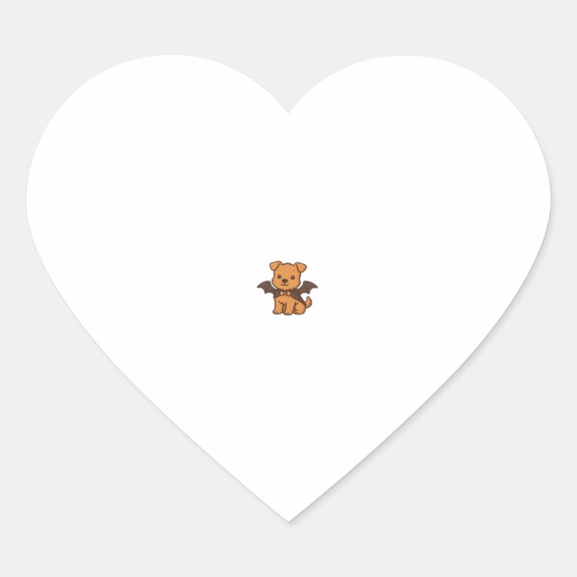 Halloween Puppy Love � Kawaii Dog Art Classic T-Sh Heart Sticker (Front)