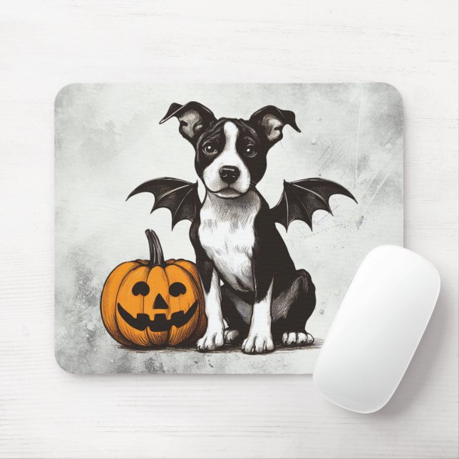 Halloween Puppy Mouse Mat (With Mouse)