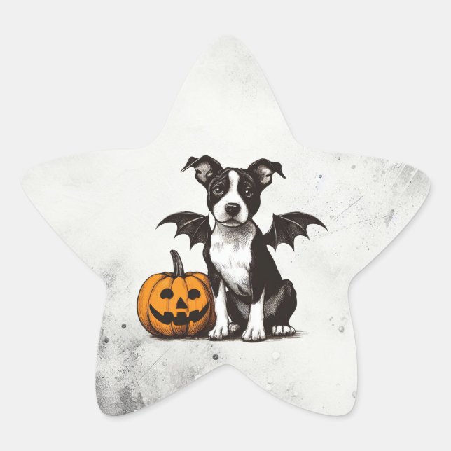 Halloween Puppy Star Sticker (Front)