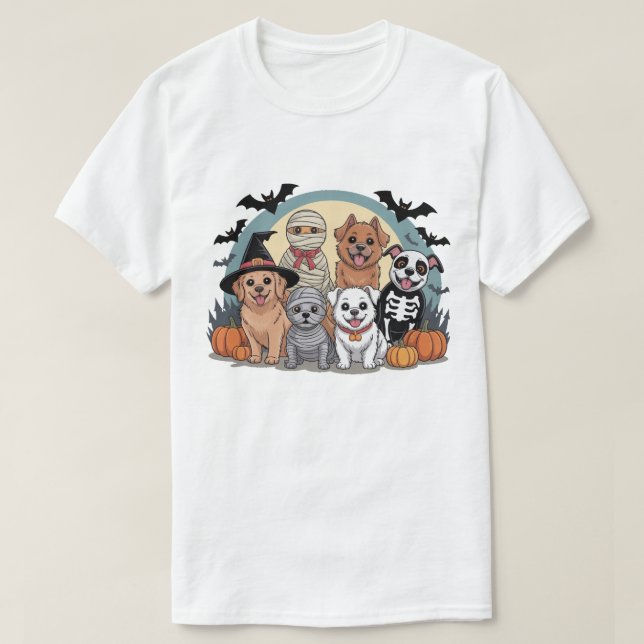 Halloween Pups Parade T-Shirt (Design Front)