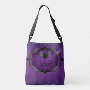 Halloween purple bat crossbody bag