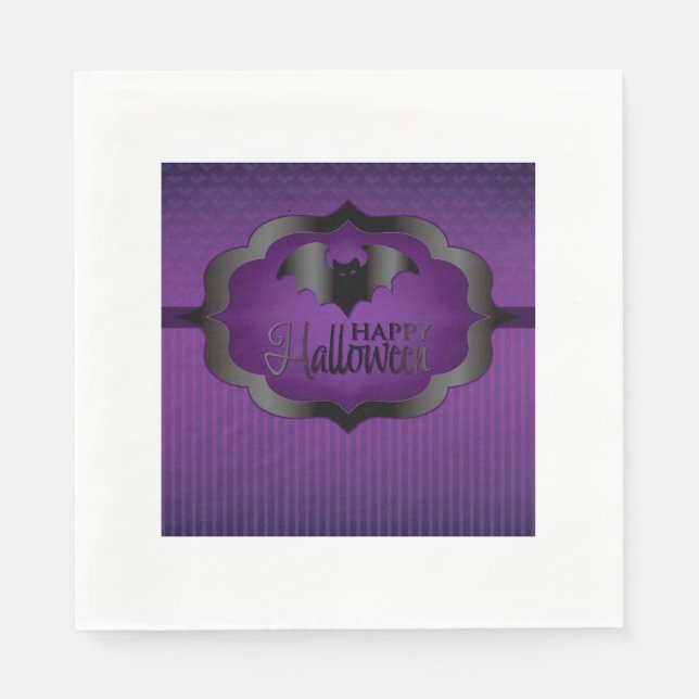 Halloween purple bat napkin (Front)