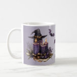 Halloween Purple Candles Bats Spooky Scary Coffee Mug<br><div class="desc">Halloween Purple Candles Bats Spooky Scary Coffee Mug. Unique,  beautiful,  stylish design. Easy to be personalised. Font style,  size and colours can be changed. Matching items are available.</div>