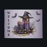 Halloween Purple Candles Bats Spooky Scary Doormat<br><div class="desc">Halloween Purple Candles Bats Spooky Scary Doormat. Unique,  beautiful,  stylish design. Easy to be personalised. Font style,  size and colours can be changed. Matching items are available.</div>