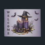 Halloween Purple Candles Bats Spooky Scary Doormat<br><div class="desc">Halloween Purple Candles Bats Spooky Scary Doormat. Unique,  beautiful,  stylish design. Easy to be personalised. Font style,  size and colours can be changed. Matching items are available.</div>