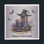 Halloween Purple Candles Bats Spooky Scary Napkin<br><div class="desc">Halloween Purple Candles Bats Spooky Scary Napkins. Easy to be customised to your preference. Great for parties and celebrations. Matching items available. Happy Halloween.</div>