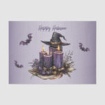 Halloween Purple Candles Bats Spooky Scary Tissue Paper<br><div class="desc">Halloween Purple Candles Bats Spooky Scary Tissue Paper. Unique,  beautiful,  stylish design. Easy to be personalised. Font style,  size and colours can be changed. Matching items are available.</div>