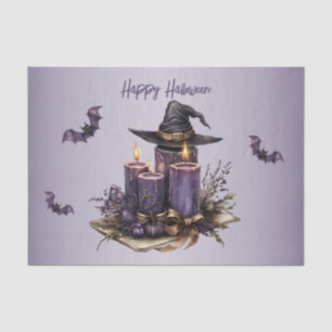 Halloween Purple Candles Bats Spooky Scary Tissue Paper