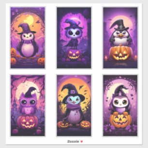 Halloween Purple Emo Penguin with friends
