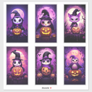 Halloween Purple Emo Penguin with friends 2
