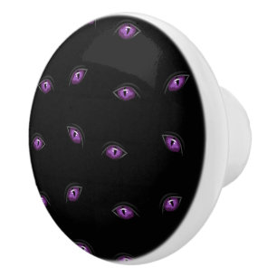Halloween, Purple Eyes, Trick Or Treat, Boo Ceramic Knob