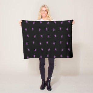 Halloween, Purple Eyes, Trick Or Treat, Boo Fleece Blanket