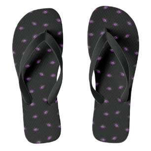 Halloween, Purple Eyes, Trick Or Treat, Boo Flip Flops