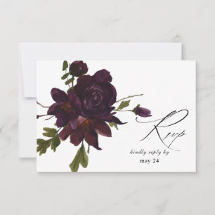 Halloween Purple Floral w Meal RSVP Card