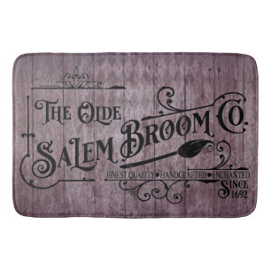 Halloween Purple Grunge Gothic Salem Broom Company Bath Mat