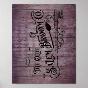 Halloween Purple Grunge Gothic Salem Broom Company Poster