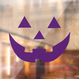 Halloween purple Jack o lantern scary funny Window Cling