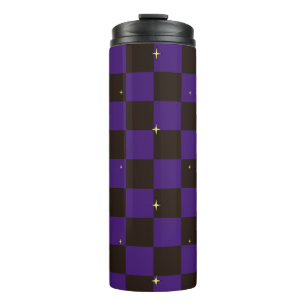 Halloween Purple Plaid Pattern Thermal Tumbler
