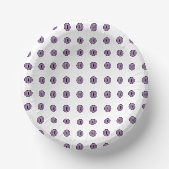 Halloween Purple Polka Dot Eyes Paper Plate (Front)
