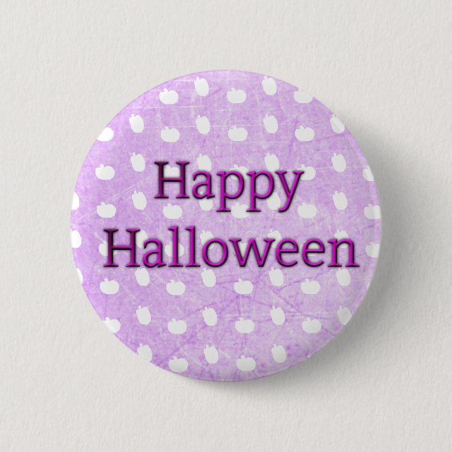 Halloween Purple Pumpkin Patch Button (Front)