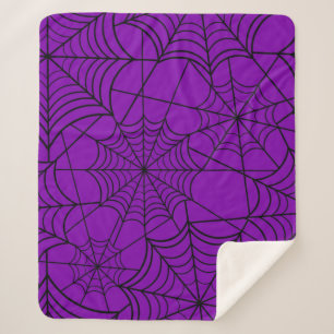 halloween purple spider web sherpa blanket