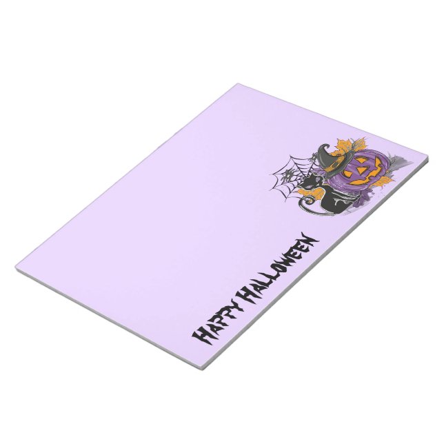 Halloween Purple Witches Brew with Black Cat  Notepad (Angled)