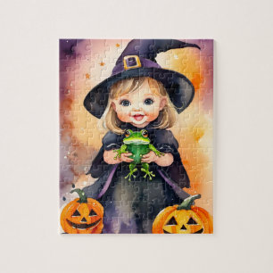 Halloween Puzzle Cute Little Witch