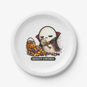 Halloween Quality Control Cute Vampire Paper Plate
