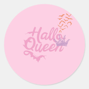 Halloween Queen, Halloqueen, Retro Halloween Art Classic Round Sticker
