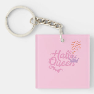 Halloween Queen, Halloqueen, Retro Halloween Art Key Ring