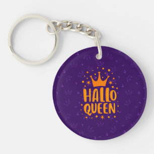 Halloween Queen, Halloqueen, Retro Halloween Art Key Ring