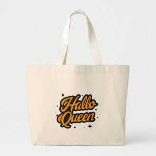 Halloween Queen, Halloqueen, Retro Halloween Art Large Tote Bag
