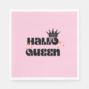 Halloween Queen, Halloqueen, Retro Halloween Art Napkin