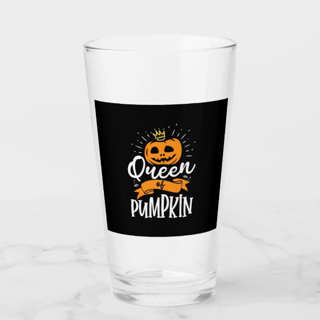 Halloween Queen Of Pumpkin Glass (Front)