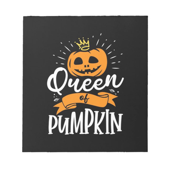 Halloween Queen Of Pumpkin Notepad (Front)