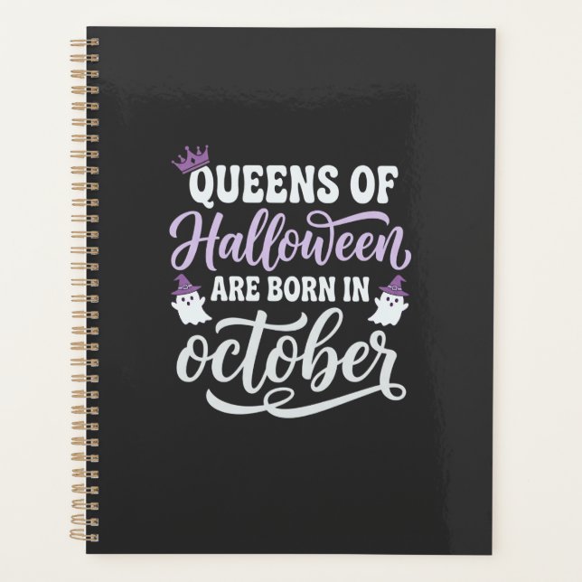 Halloween Queens Born in October Birthday Planner (Front)