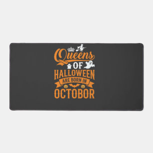 Halloween Queens Born in October Vintage Typograph Desk Mat