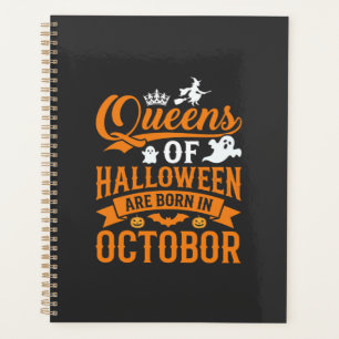 Halloween Queens Born in October Vintage Typograph Planner