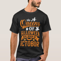 Halloween Queens Born in October Vintage Typograph