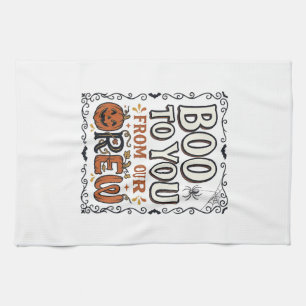 Halloween Quote Boo to You From Our Crew Vintage E Tea Towel