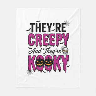 Halloween Quote Creepy Kooky Spooky Vintage_1 Fleece Blanket