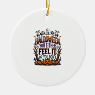 Halloween Quote Shirt Vintage Pumpkin Bat Tree Des Ceramic Tree Decoration
