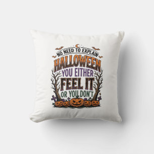 Halloween Quote Shirt Vintage Pumpkin Bat Tree Des Cushion