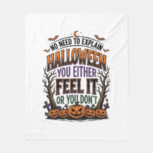 Halloween Quote Shirt Vintage Pumpkin Bat Tree Des Fleece Blanket