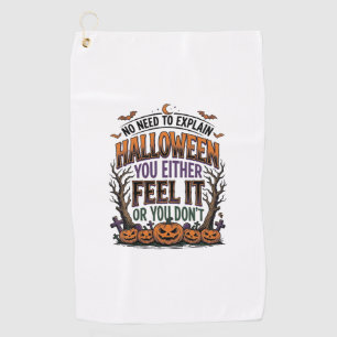 Halloween Quote Shirt Vintage Pumpkin Bat Tree Des Golf Towel