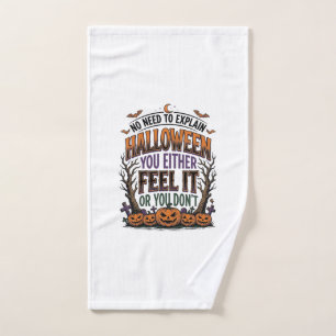 Halloween Quote Shirt Vintage Pumpkin Bat Tree Des Hand Towel